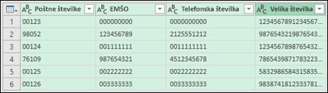 Pridobite & pretvorbo > Pretvorite podatke v besedilo