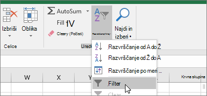 Domov > Razvrščanje & filtriranje > filtra