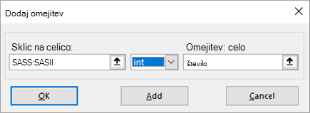 Pogovorno okno Spreminjanje omejitev