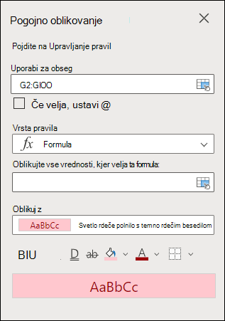 Vrsta pravila formule