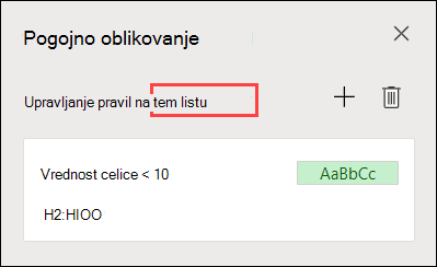 Upravljanje pravil v podoknu opravil