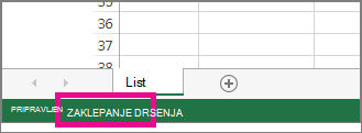 Funkcija Scroll Lock je prikazana v levem spodnjem kotu zaslona