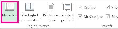 Na zavihku »Pogled« kliknite »Navadno«.