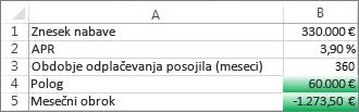 Celici B4 in B5 ustrezata pogojem, zato sta oblikovani zeleno