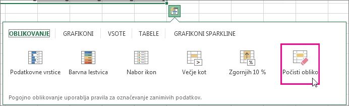 Možnost »Počisti«