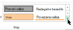 Gumb »Več« v galeriji »Slog«