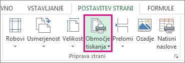 Nastavitev območja tiskanja