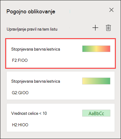 Oblikovanje treh barvnih lestvic