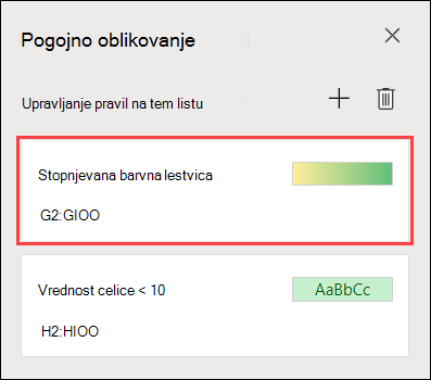 Oblikovanje dveh barvnih lestvic