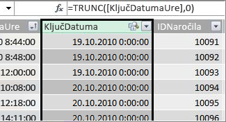 Stolpec »Ključ datuma«