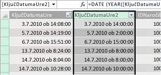Stolpec »Ključ DatumaČasa«