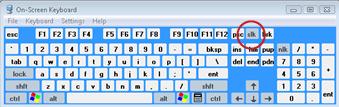 Zaslonska tipkovnica sistema Windows s tipko Scroll Lock