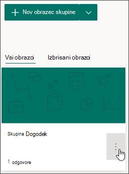 Več nastavitev za obrazce skupine