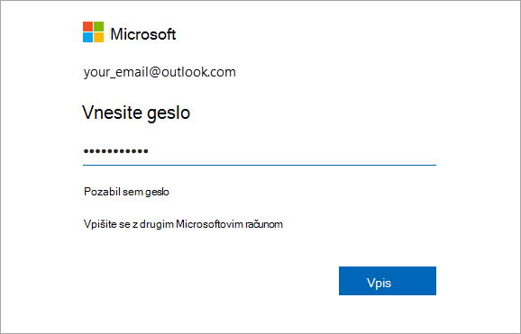 Vnesite geslo.