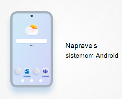 Kliknite, če želite nastaviti Office in e-pošto v napravah s sistemom Android