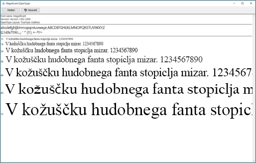 S pregledovalnikom pisav sistema Windows si ogledate in namestite pisave v računalnik s sistemom Windows