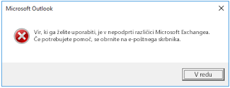 Sporočilo o napaki