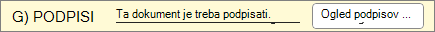 Opozorilo o dokumentu je treba podpisati