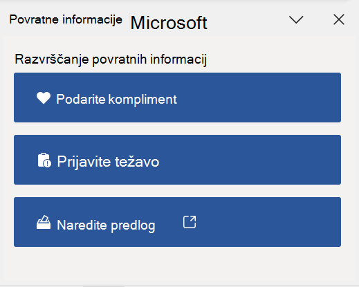 Podokno za povratne informacije v Wordu