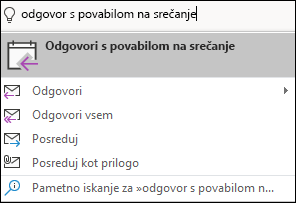 Uporabite funkcijo »Povejte mi, kaj želite narediti«, da poiščete elemente menija