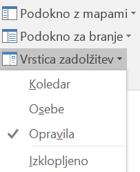 Izberite vrstico To-Do