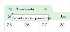 Kliknite puščico »Pogled v načinu prekrivanja«