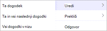 priročnem meniju izberite »Uredi« ali »Prekliči«