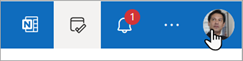 V zgornjem desnem kotu Outlook.com izberite svoje ime ali sliko profila, da spremenite geslo.