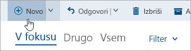 Posnetek zaslona gumba za pisanje novega sporočila.