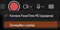 Gumb »Zamegli ozadje«