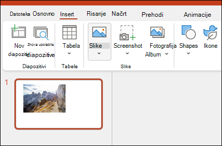 Vstavljanje slik v PowerPointu