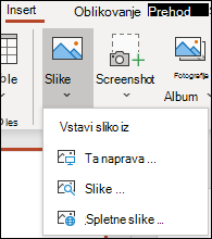 Vstavite mesto slike na trak.