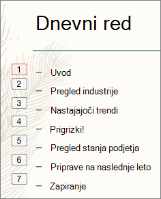Each bullet in the list show the order of animations in a small box to the left