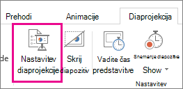 Gumb »Nastavi diaprojekcijo«