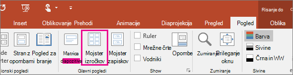 Screenshot showing view Handout master in PowerPoint