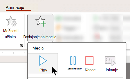 Zvok lahko začnete predvajati po določeni zakasnitvi z možnostmi animacije.
