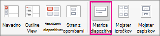 Ukaz za urejanje matrice diapozitiva v PowerPointu za Mac 