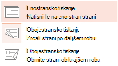 Nekateri tiskalniki lahko tiskajo na eno stran ali obe strani lista.