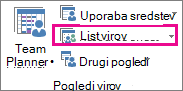 »List virov« na zavihku »Pogled«
