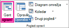 Gumb »Gantogram« na zavihku »Pogled«