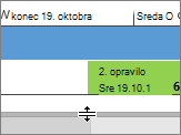 Črta pod časovnico razdeli poglede