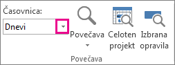 Timescale box on the View tab