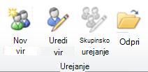 Skupina za urejanje virov v programu Project Web Access