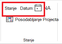 Nastavite datum stanja projekta.