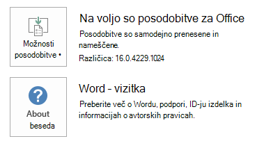 Posnetek zaslona za zagon s klikom v programu Word