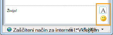 Gumbi za oblikovanje neposrednega sporočila