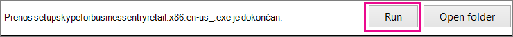 Izberite »Zaženi«, da zaženete čarovnik za namestitev.