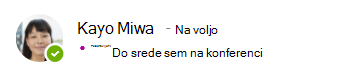 Sporočilo o prisotnosti za Kayo