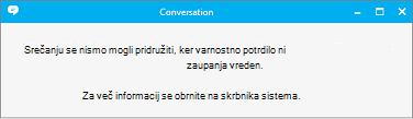 Sporočilo o napaki, da pravilnika ni bilo mogoče najti