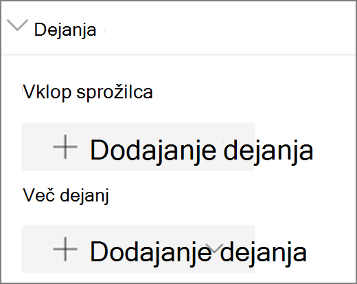 Meni »Dejanja«